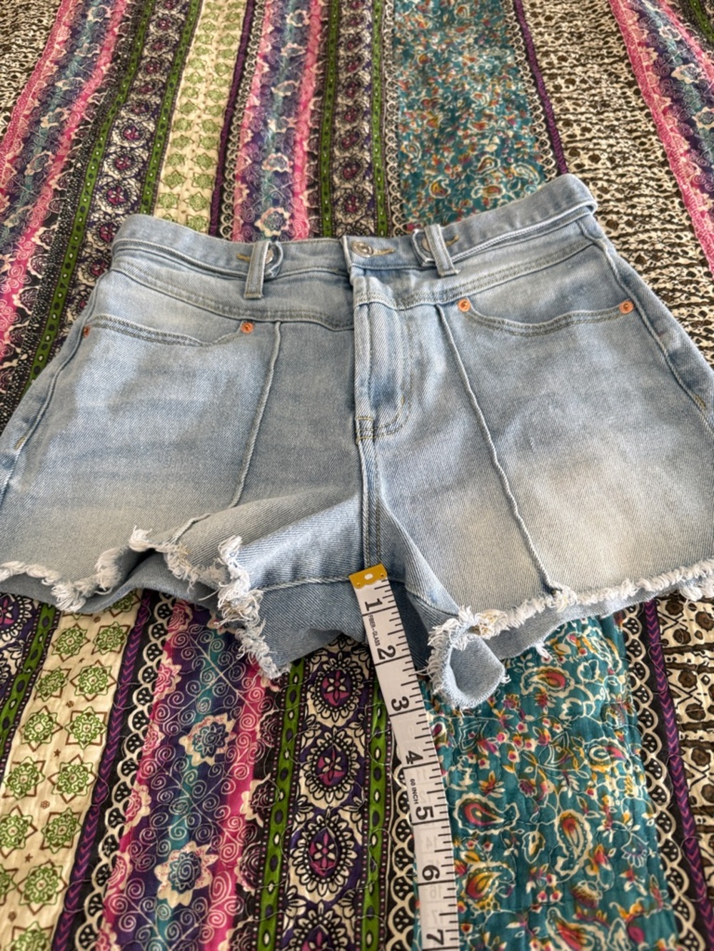 Juicy Couture Light Wash Denim Frayed Hem Shorts - Picture 6 of 6